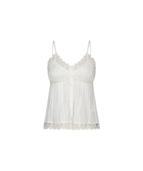 PIN-TUCK LACE SLEEVELESS IVORY