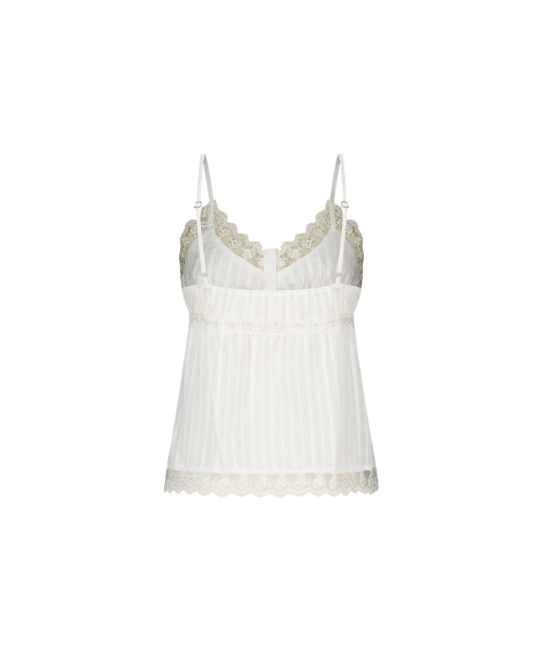 PIN-TUCK LACE SLEEVELESS IVORY