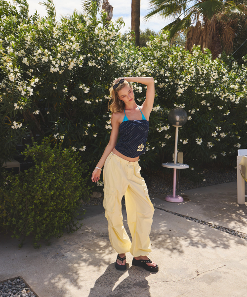 ALOHA DOT PADDED TUBE TOP NAVY