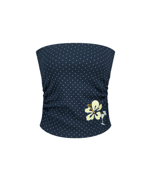 ALOHA DOT PADDED TUBE TOP NAVY