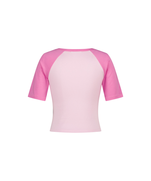 STAR RAGLAN HALF SLEEVE T-SHIRT PINK