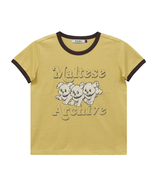 Maltese Archive Ringer Half Sleeve T-shirt Ver.2 YELLOW