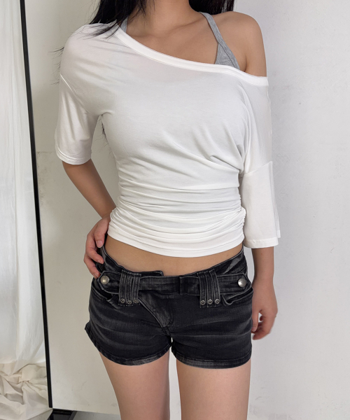 Cassie Denim Shorts (Vintage Black)