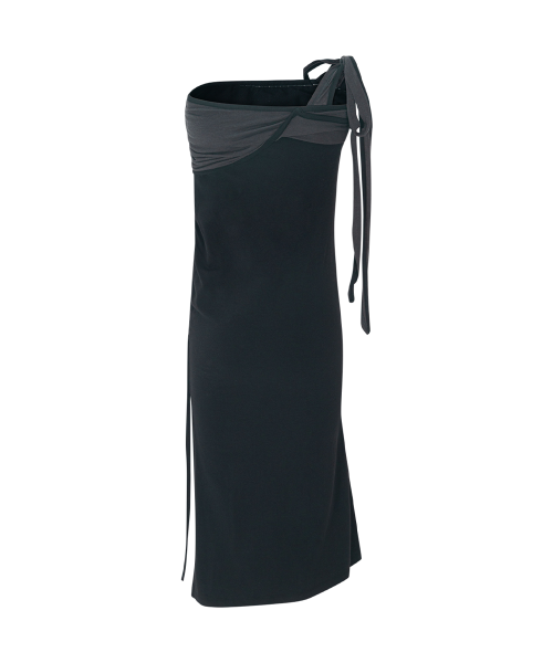 Ina Shirring Long Skirt (Black)