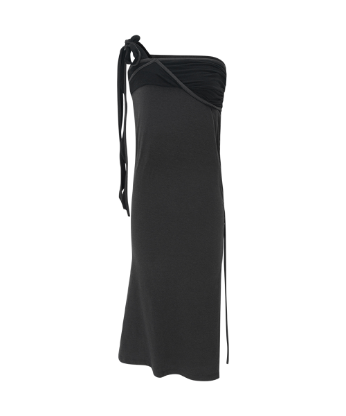 Ina Shirring Long Skirt (Charcoal)