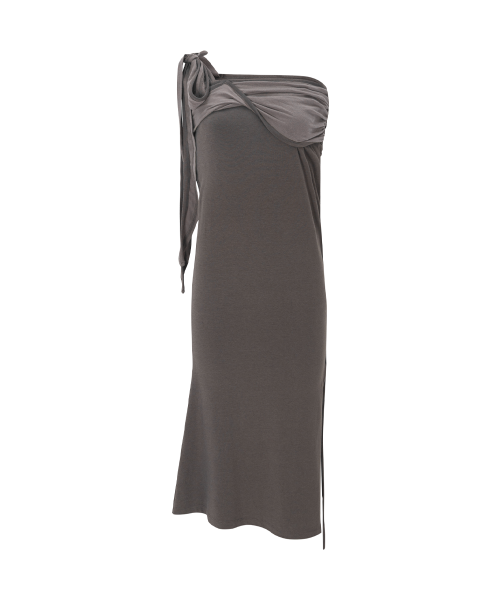 Ina Shirring Long Skirt (Khaki)