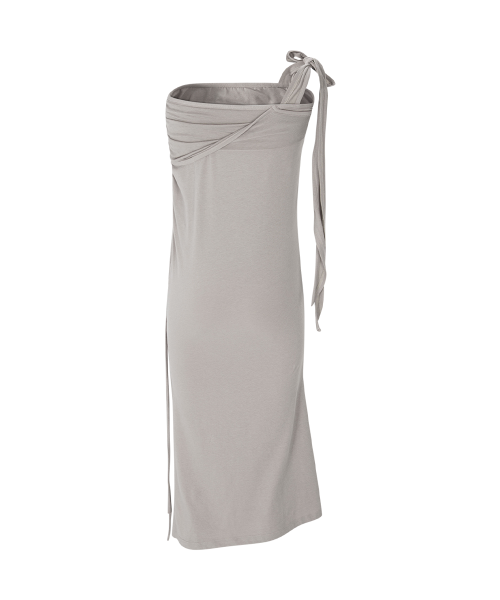 Ina Shirring Long Skirt (Ash Beige)