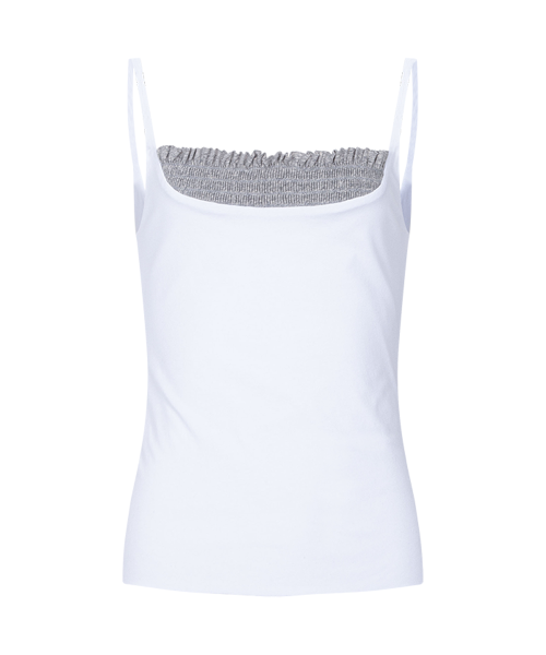 Isla Smocked Sleeveless Top (White)