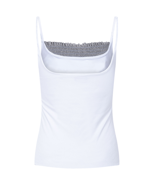 Isla Smocked Sleeveless Top (White)