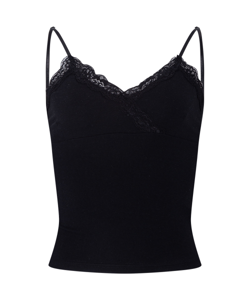 Flora Lace Sleeveless Top (Black)