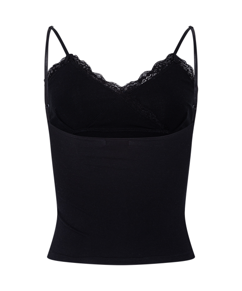 Flora Lace Sleeveless Top (Black)