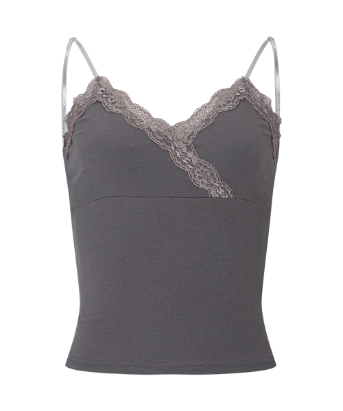 Flora Lace Sleeveless Top (Vintage Grey)