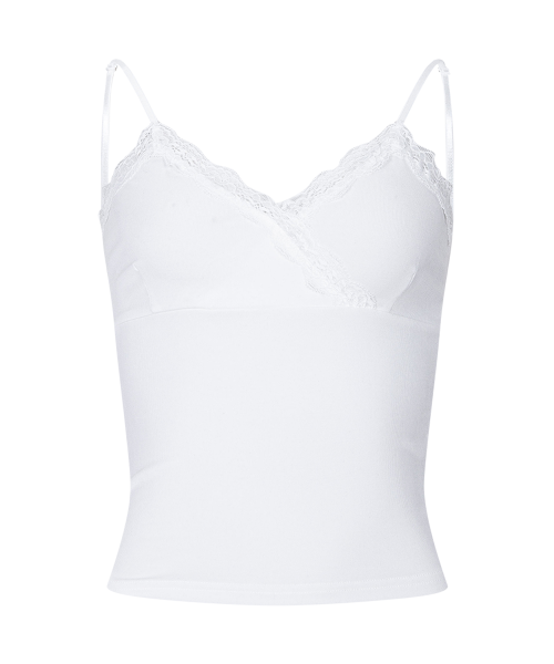 Flora Lace Sleeveless Top (White)
