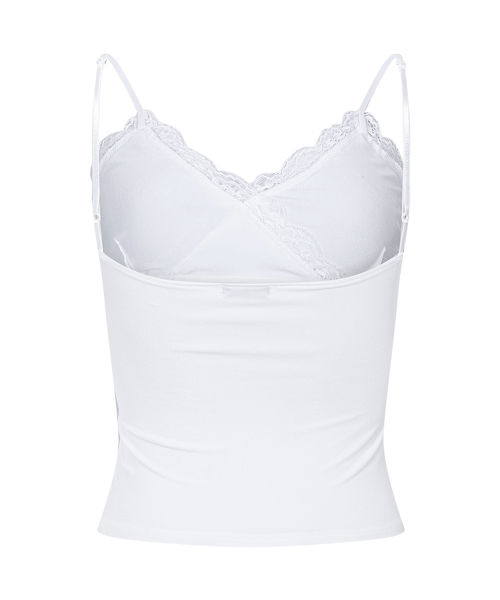 Flora Lace Sleeveless Top (White)