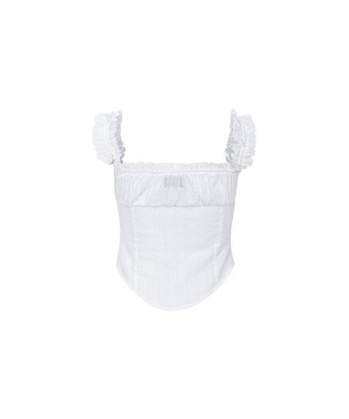 Della Corset Shirt Top (White)
