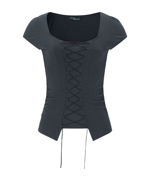 Heren Corset Short Sleeve Top (Cool Charcoal)
