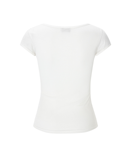 Heren Corset Short Sleeve Top (Ivory)