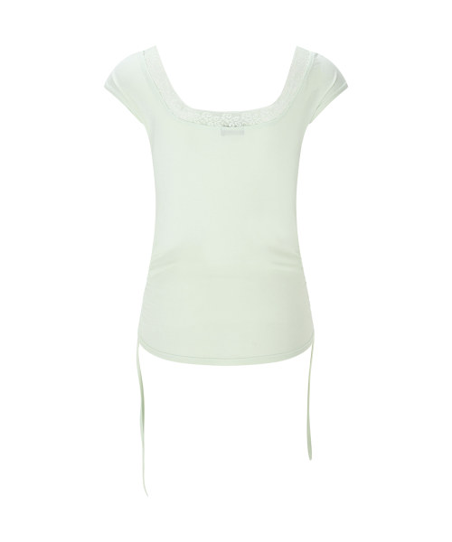 Maya Lace Shirring Short Top (Mint)