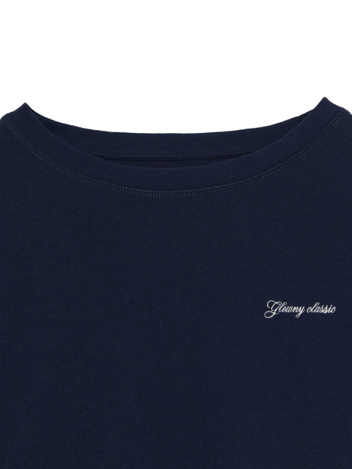 G DOUBLE SLEEVE LETTER TEE (NAVY)