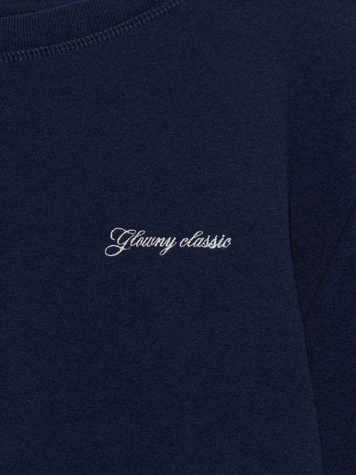 G DOUBLE SLEEVE LETTER TEE (NAVY)