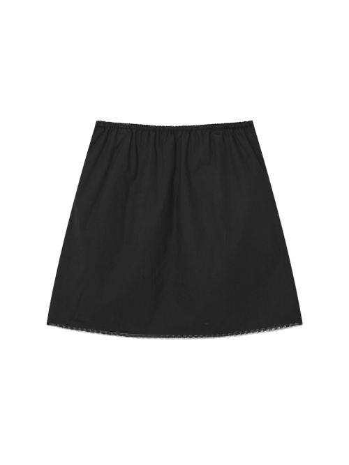G CLASSIC LACE-UP MIDI SKIRT (BLACK)