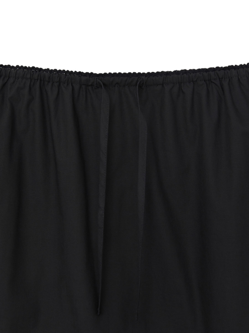 G CLASSIC LACE-UP MIDI SKIRT (BLACK)