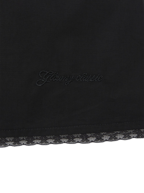 G CLASSIC LACE-UP MIDI SKIRT (BLACK)