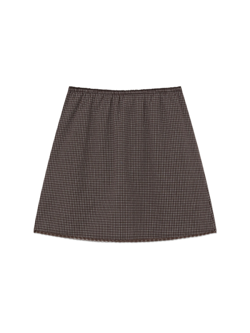 G CLASSIC LACE-UP MIDI SKIRT (BROWN)