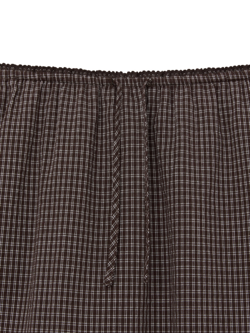 G CLASSIC LACE-UP MIDI SKIRT (BROWN)