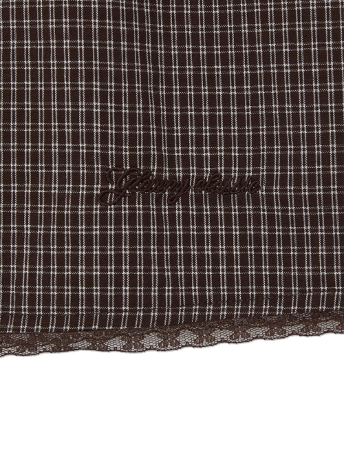 G CLASSIC LACE-UP MIDI SKIRT (BROWN)