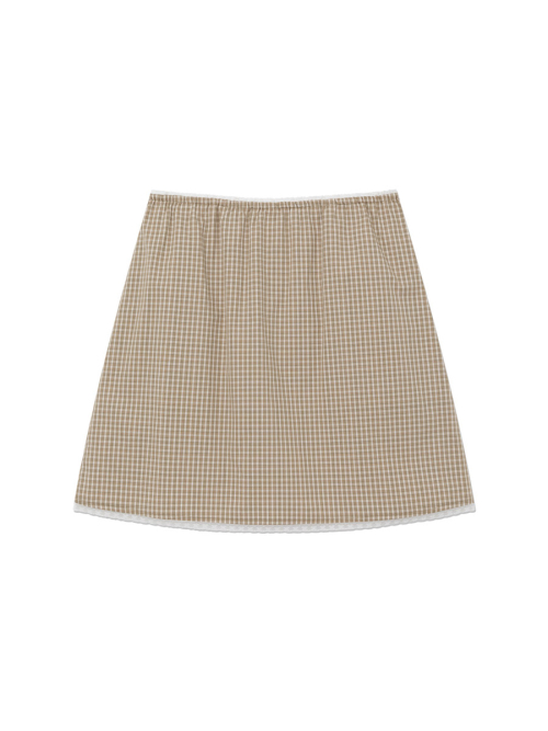 G CLASSIC LACE-UP MIDI SKIRT (BEIGE)