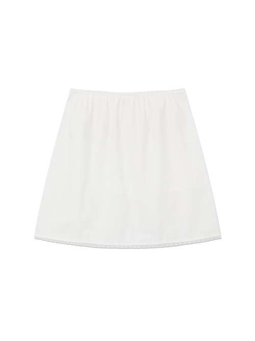 G CLASSIC LACE-UP MIDI SKIRT (WHITE)