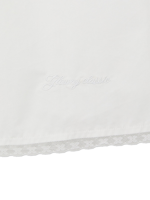 G CLASSIC LACE-UP MIDI SKIRT (WHITE)