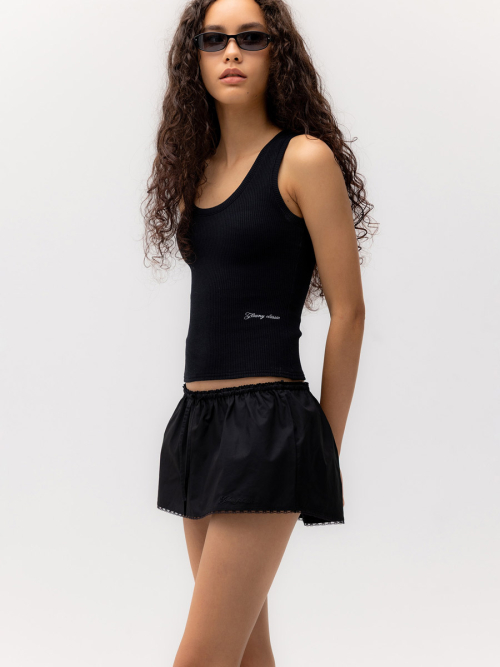 G CLASSIC LACE-UP MINI SKIRT (BLACK)