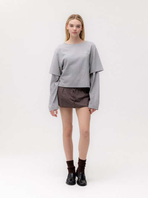 G CLASSIC LACE-UP MINI SKIRT (BROWN)