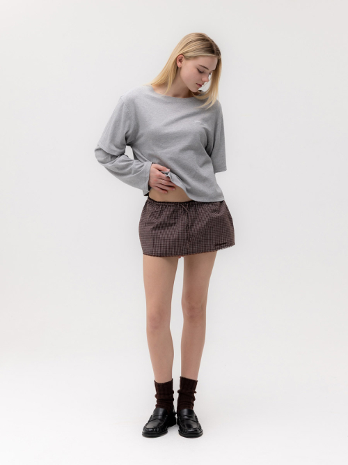 G CLASSIC LACE-UP MINI SKIRT (BROWN)