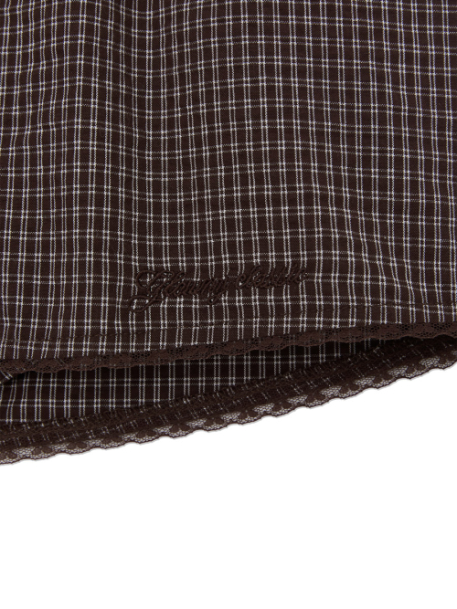 G CLASSIC LACE-UP MINI SKIRT (BROWN)