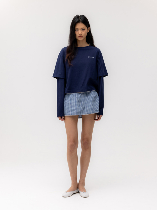 G CLASSIC LACE-UP MINI SKIRT (BLUE)