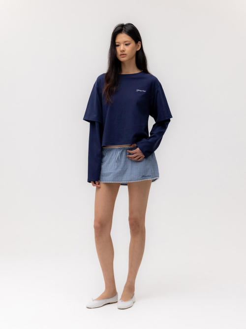 G CLASSIC LACE-UP MINI SKIRT (BLUE)