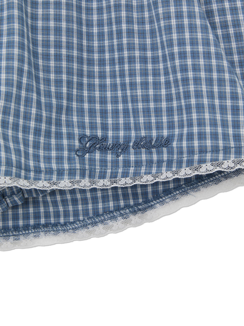 G CLASSIC LACE-UP MINI SKIRT (BLUE)
