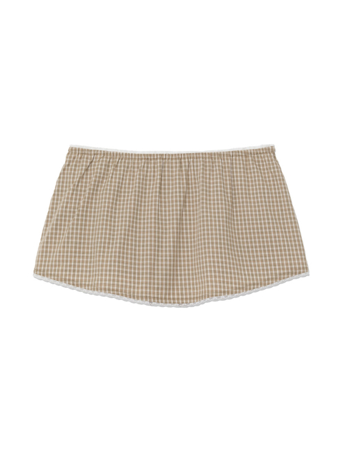 G CLASSIC LACE-UP MINI SKIRT (BEIGE)