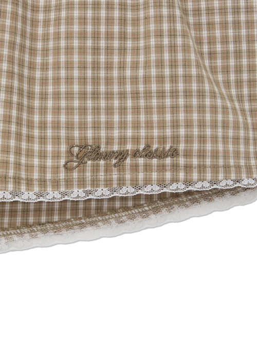 G CLASSIC LACE-UP MINI SKIRT (BEIGE)