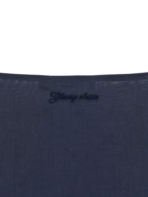 G RUFFLED BUTTON BLOUSE (DEEP NAVY)