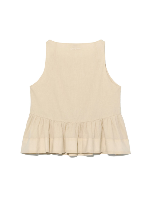 G RUFFLED BUTTON BLOUSE (BEIGE)