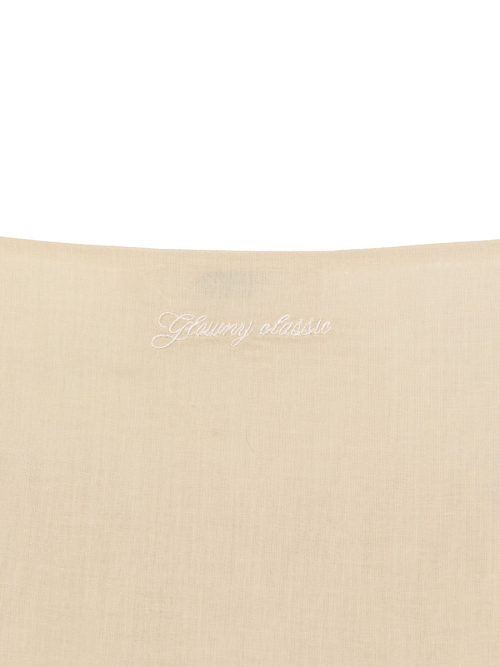 G RUFFLED BUTTON BLOUSE (BEIGE)