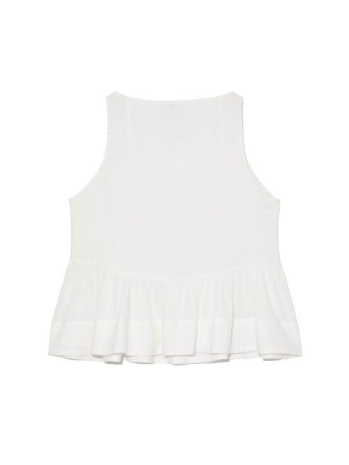 G RUFFLED BUTTON BLOUSE (IVORY)