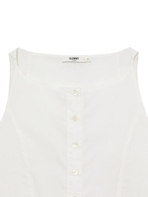 G RUFFLED BUTTON BLOUSE (IVORY)