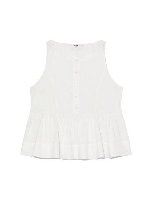 G RUFFLED BUTTON BLOUSE (IVORY)