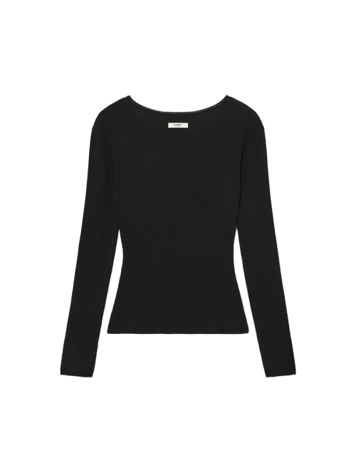 G CLASSIC RIB V-NECK KNIT (BLACK)