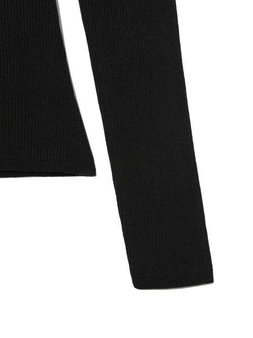 G CLASSIC RIB V-NECK KNIT (BLACK)